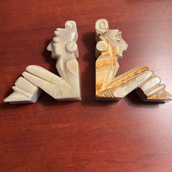 Marble Bookends Aztec Mayan - Picture 4 of 10